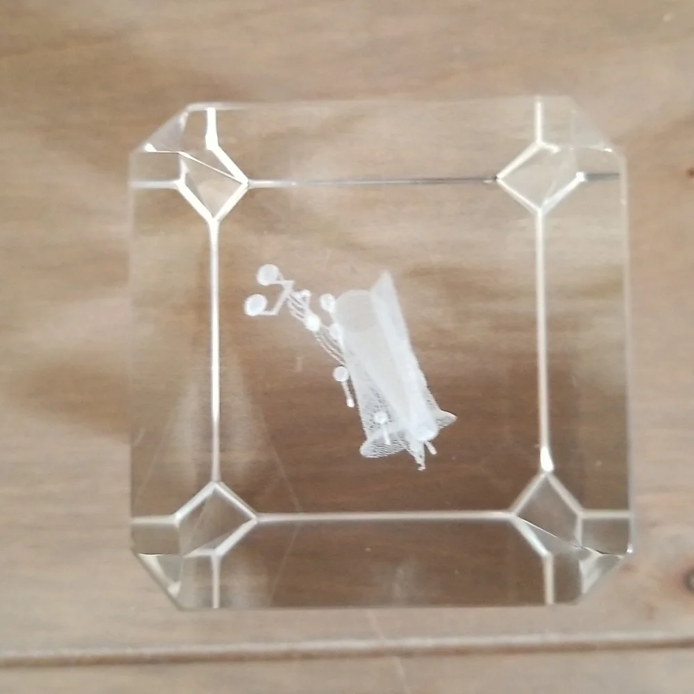 Crystal Prism Glass with Saxophone
